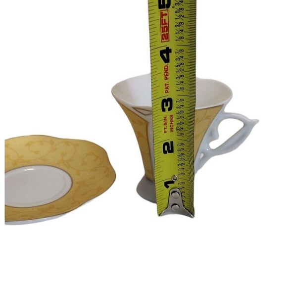 Set of 12 Demitasse Porcelain Cup and Saucer Expresso W/ Gift Box Gold Guilt - Picture 5 of 7